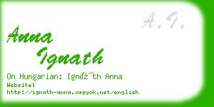 anna ignath business card